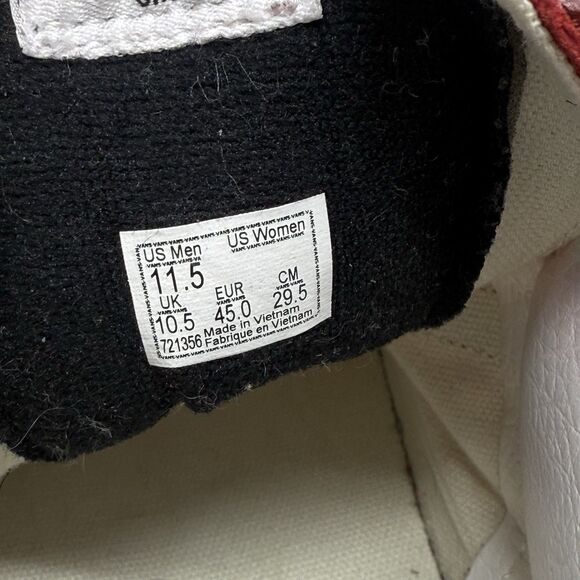 Vans Sk8-Hi Sneakers Mens 11.5 Red Suede Canvas Athletic Skateboard Skate Shoes - Picture 14 of 16